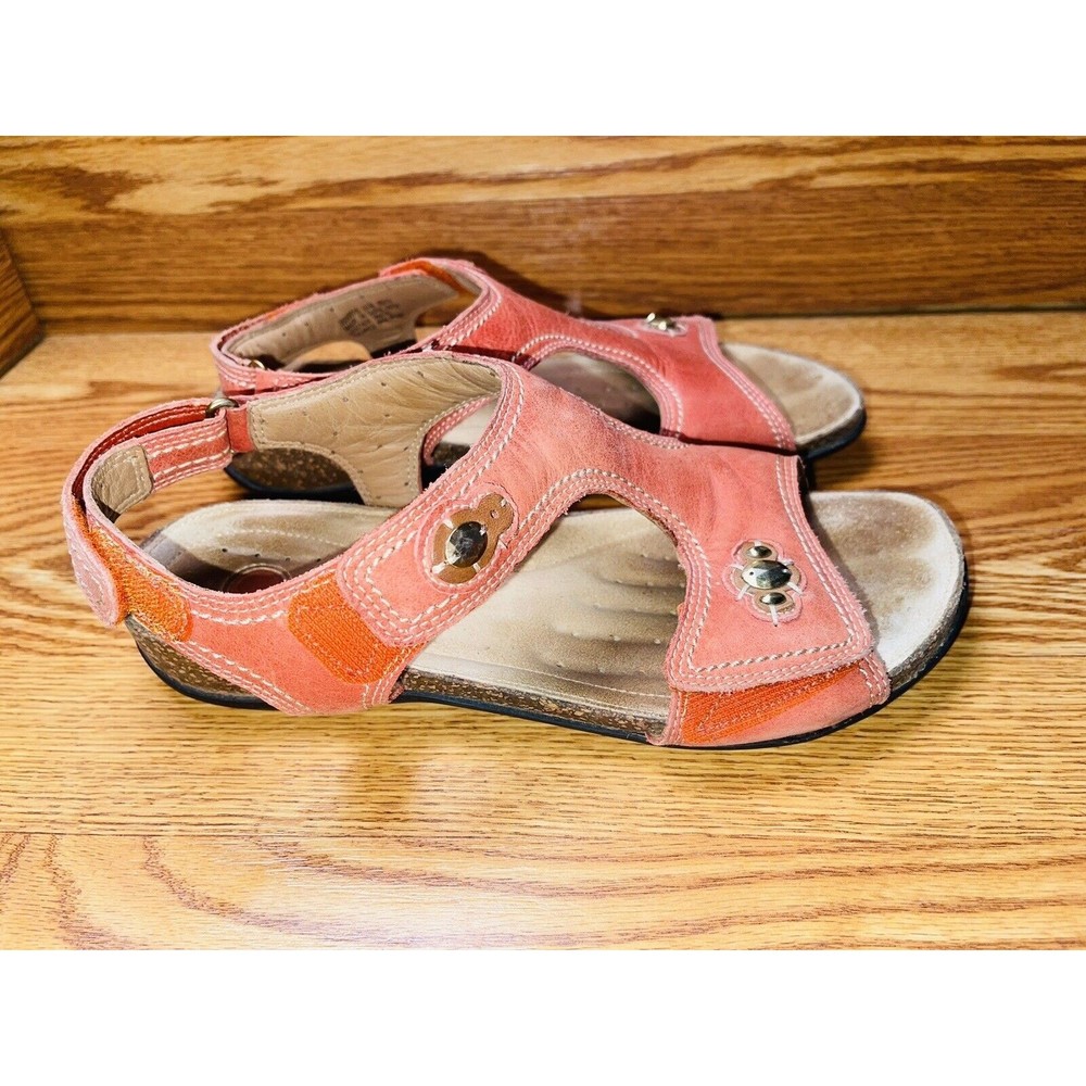 Clarks Un Structured Sz 9 1/2m Melon Leather Stra… - image 2